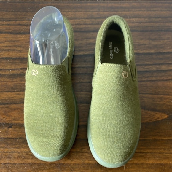 NWOT Merinos olive army green slip on sneakers wool handmade comfort women’s 6 - Picture 4 of 10